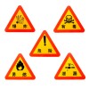 反光1mm铝板安全警示牌危险品爆炸有毒易燃泄露 1套5款
